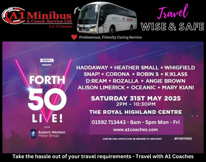 Transport to Forth 50 Live, Royal Highland Centre